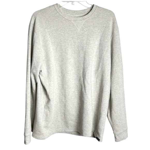 Eddie Bauer mens thermal crewneck waffle knit base layer oatmeal size L - Picture 1 of 6